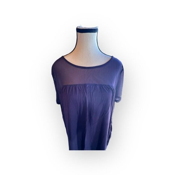 Women’s 2XL Reitmans Deep Purple Mesh Short Sleeve Top 18 20 - Picture 3 of 7